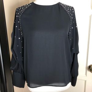 Zara Black Beaded Top